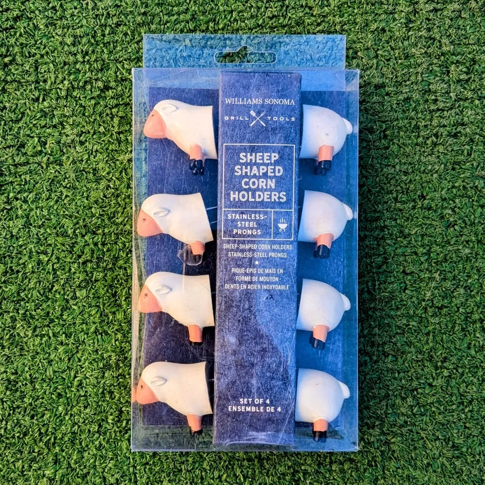 Williams Sonoma Grill Tools Sheep Shaped Corn-On-The-Cob Holders 4pc Set NIP